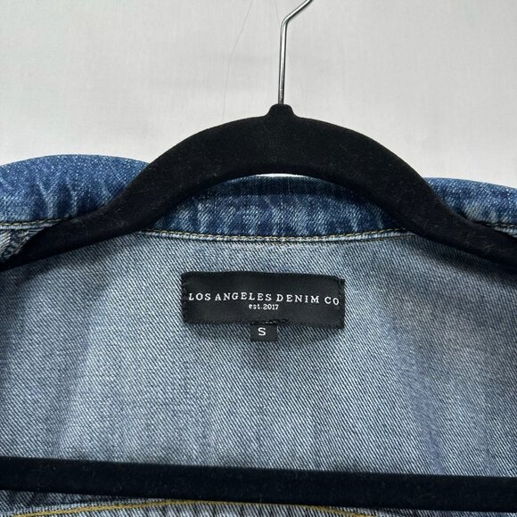 Los Angeles Denim Co Vest Womens S Harley Trucker Utility Button Up Fringed Blue - Picture 8 of 9